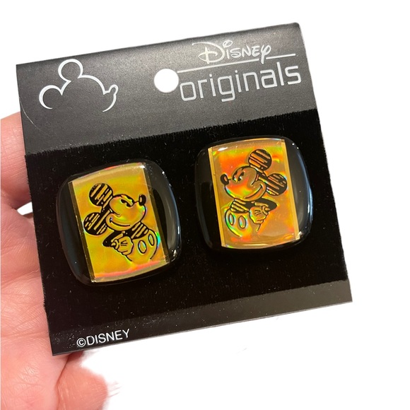 Vintage Disney originals Mickey Minnie Reflective Holographic Clip on earrings - Picture 10 of 11